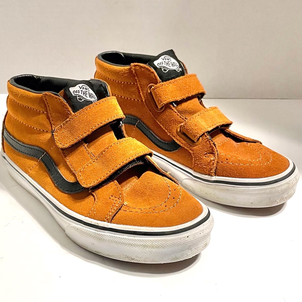 Vans SK8-MID Reissue Glazed Ginger Skate Shoes Kids Size 4 Brown Black Suede